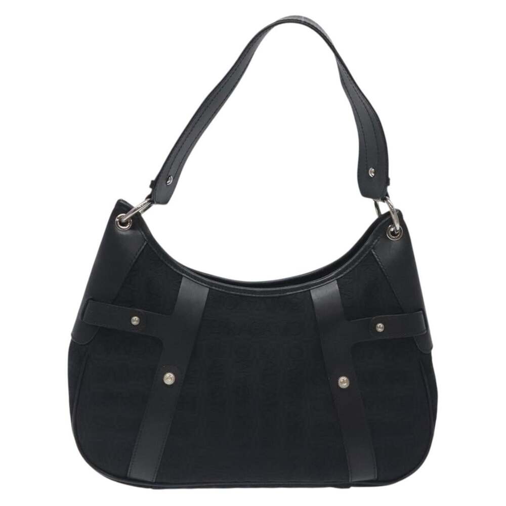 Ferragamo Vara Canvas Shoulder Bag Black